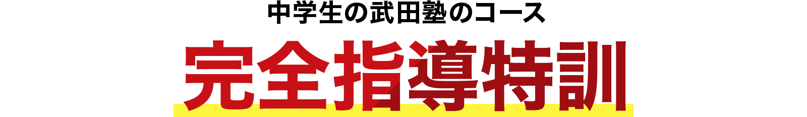 中学生の武田塾のコース 完全指導特訓