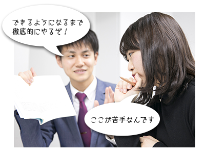 テストで間違えた部分を個別指導